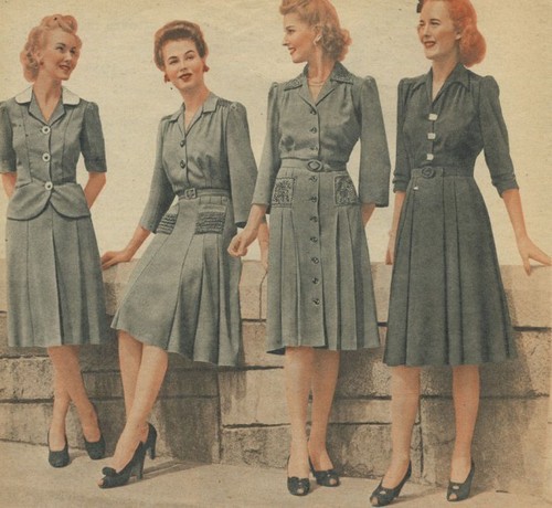 история женского платья 40 годов